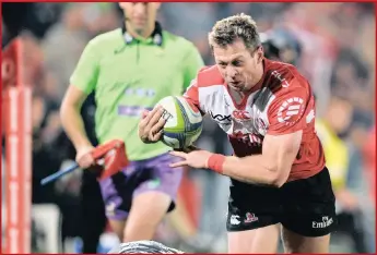  ??  ?? Ruan Combrinck of the Lions during a Super Rugby match at Ellis Park in Joburg.