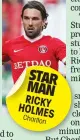  ??  ?? STAR MAN RICKY HOLMES Charlton