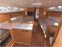  ??  ?? The X 4.0 has a well specified saloon with long berths, a decent galley and plenty of headroom