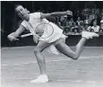  ??  ?? Top, Eugenie Bouchard in Nike’s Premier Slam dress; above, ‘Gorgeous Gussie’ in 1949; right, Serena Williams