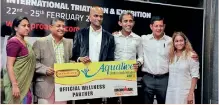  ??  ?? The Siddhalepa team with the organisers Pro-am Serendib at a press conference on the internatio­nal Ironman triathlon