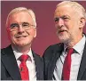  ??  ?? CLOSE McDonnell &amp; Corbyn