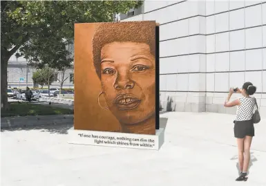  ?? Lava Thomas ?? Lava Thomas’ proposed design for a sculpture in San Francisco honoring poet and activist Maya Angelou.