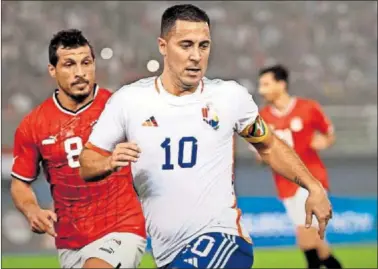  ?? ?? Hazard, durante el partido amistoso que jugaron Bélgica y Egipto.