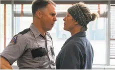  ?? Merrick Morton / Fox Searchligh­t Pictures ?? Sam Rockwell and Frances McDormand in “Three Billboards Outside Ebbing, Missouri,” which netted seven nomination­s.