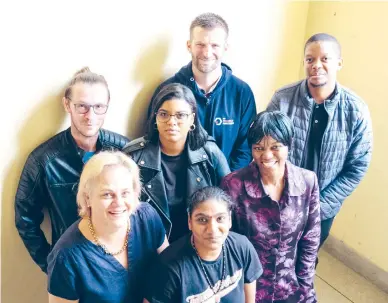  ?? ?? PMB Homeless Network team front row left to right, Caroline Holley, Kantha Naidoo, Philisiwe Mkhize, middle row left to right, Jason Herbert, Yoleezia Moon, Thami Gcwbaza, back, Graham Wells.