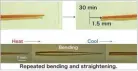  ??  ?? phys.org Images of crystals that ‘walk’ like an inchworm by bending and straighten­ing under alternatin­g temperatur­es.