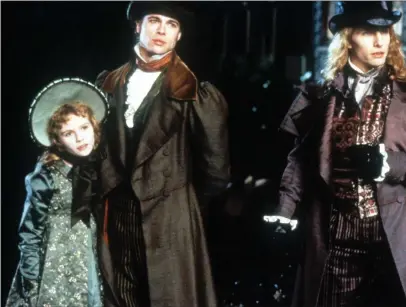  ??  ?? Above: Brad Pitt (centre), Tom Cruise and Kirsten Dunst in Interview With The Vampire; right: Jayme Lawson as Sylvia in Farewell Amor