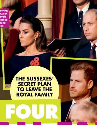  ??  ?? The growing rift between the royals has reached breaking point.