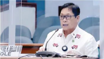  ?? (GMA Network photo) ?? Labor Secretary Silvestre Bello III says the Free Bisikleta project, which was launched last year, will be reintroduc­ed as BakSikleta, to help encourage the people especially the said workers to have themselves vaccinated.