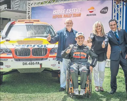  ?? FOTO: MEDIAGE ?? Isidre Esteve presentó ayer en Barcelona su ambicioso proyecto con el Repsol Rally Team; pretende estar en el ‘Top15’ del Dakar 2018