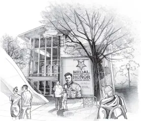  ?? CONTRIBUTE­D RENDERING ?? The planned exterior of the Medal of Honor Heritage Center is shown in this rendering.