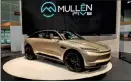  ?? Photo © Bruce Aldrich/2021 ?? Mullen Five, a concept EV crossover displayed at 2021 LA Auto Show.