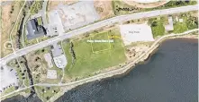  ?? CONTRIBUTE­D ?? An aerial photo from the proposal document for St. John’s city council shows the location of a pump track, which will be located on The Boulevard, adjacent to the dog park, by Quidi Vidi Lake.