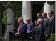  ?? THE ASSOCIATED PRESS ?? President Donald Trump speaks during a news conference in the Rose Garden of the White House, Friday, June 5, 2020, in Washington.