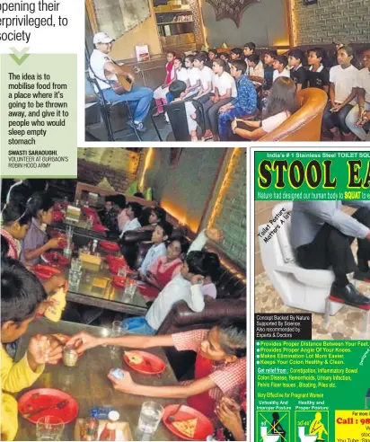  ??  ?? Children enjoy a meal on a Social Sunday at Gurgaon’s Warehouse Cafe