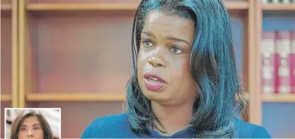  ?? | SANTIAGO COVARRUBIA­S/ SUN- TIMES FILE ( ABOVE); CHARLES REX ARBOGAST/ AP FILE ( INSET) ?? Cook County State’s Attorney Kim Foxx ( above) says an “error” under predecesso­r Anita Alvarez ( inset) led to charges being dropped against murder suspect Kamari Belmont. Alvarez declined to comment.