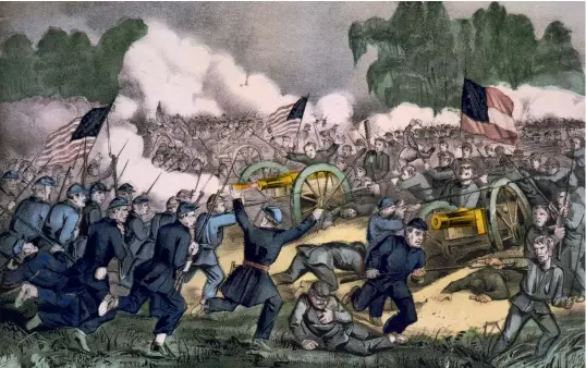  ??  ?? The battle of Gettysburg, 3 July 1863, published by Currier & Ives in c.1863 (Library of Congress LC-USZ62-13961)