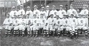  ??  ?? The 1908 Cubs beat the Tigers in the World Series for the franchise’s second consecutiv­e championsh­ip.