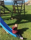  ??  ?? fun: Eddie’s daughter, Clíodhna, enjoying the beach-side playground at Knockinaam and, right, real-life star woman Elizabeth Tindal