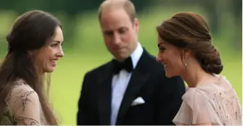  ?? ?? Lady Hanbury with the royal couple Prince William and Princess Kate