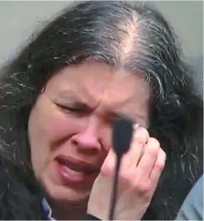  ??  ?? Tears: Mother Louise Turpin weeping during the court hearing