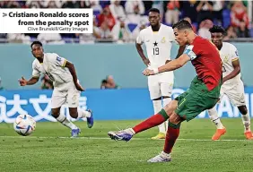  ?? Clive Brunskill/Getty Images ?? Cristiano Ronaldo scores from the penalty spot