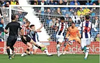  ?? ?? BLADES STUNNER: McBurnie scores second goal