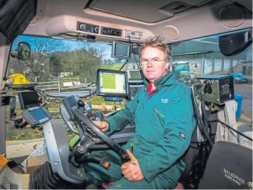  ??  ?? DRIVING FORCE: Farms manager David Aglen is taking part in an arable trials study.