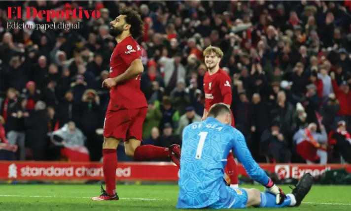  ?? ?? ► Con sus dos tantos, Mohamed Salah se convirtió en el máximo goleador del Liverpool en la era Premier con 129 goles, superando a Robbie Fowler y Steven Gerrard.