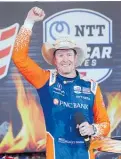  ?? Photo / AP ?? Scott Dixon got the win — and the cowboy hat — in Texas.