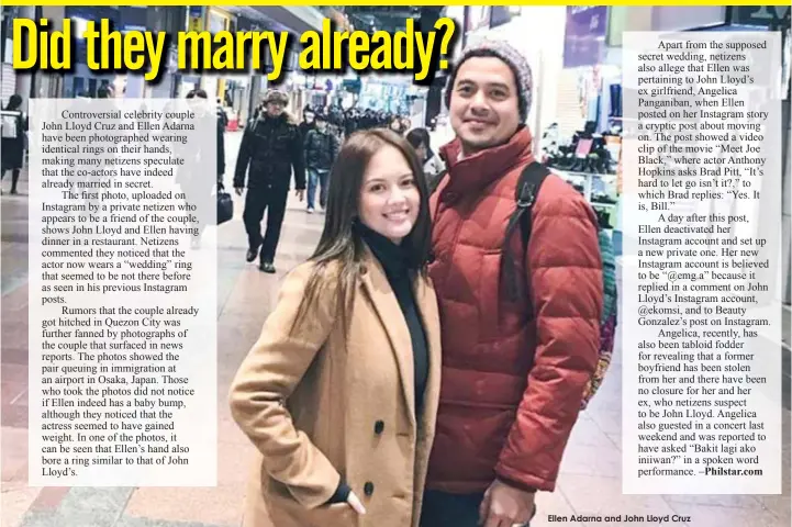  ??  ?? Ellen Adarna and John Lloyd Cruz