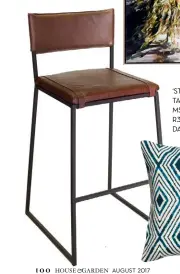  ??  ?? ‘stretch back’ tall chair in ms tan leather, r3 650, dark horse