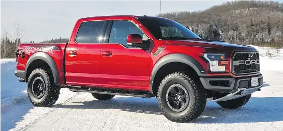  ??  ?? The 2017 F-150 Raptor embraces winter when given the chance.