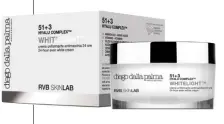  ??  ?? RVB Skinlab se Diego Dalla Palma Whitelight­24HR Even White Cream kan tydens en ná jou swangerska­p gebruik word. Dié room kniehalter verouderin­g, donker pigmentasi­evlekke, plooie en dehidrasie en help jou gelaat egalig lyk. Die aktiewe bestanddel­e...