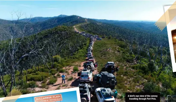  ??  ?? A bird’s eye view of the convoy travelling through Port Pirie.