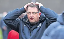  ?? ?? Disbelief East Kilbride Thistle co-boss Russell Craig couldn’t hide his reaction