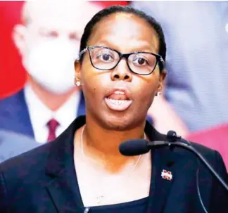  ??  ?? Mississipp­i State head women's basketball coach Nikki Mccray-penson speaks during a joint news conference at the Capitol in Jackson on June 25. (Photo by Rogelio V. Solis, AP file)