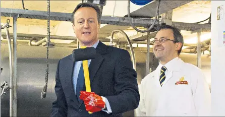  ?? REUTERS ?? On a visit to a brewery in Wolverhamp­ton, David Cameron tried to stress the Conservati­ves’ economic success, but he stepped back from the mêlée of the TV debate