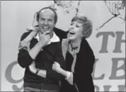  ?? GEORGE BRICH - ASSOCIATED PRESS ?? In this March 19, 1978 file photo, Carol Burnett, right, laughs with Tim Conway during taping of her final show in Los Angeles.