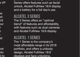  ??  ?? Alcatel 5 Series.