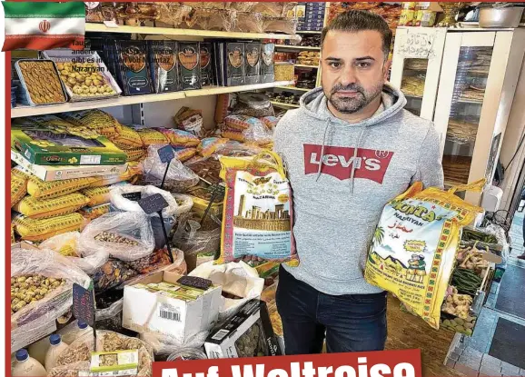  ?? ?? Tausendund­ein Gewürz und andere iranische Spezialitä­ten gibt es im Laden von Mumtaz Nazariyan in Eilbek.
Wein, Pasta, Parmesan und Panforte – Einkaufen bei Vincenzo Andronaco ist wie Urlaub in Italien.