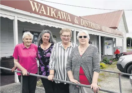  ?? PHOTOS: CRAIG BAXTER ?? Volunteer force . . . Waikawa and Districts Museum (from left) helpers, historian Ruth Hayes, treasurer Pani GreyThomas, president Gay Lamb and secretary June Leith.