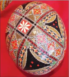  ?? Photo contribute­d ?? This ostrich pysanka will be on display in the exhibition.