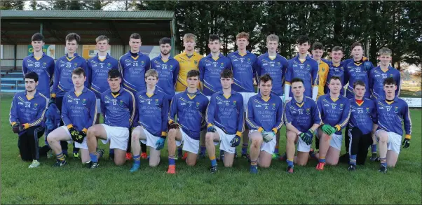  ??  ?? Wicklow Schools, who lost out to Louth Schools in the Leinster Schools Senior ‘A’ football championsh­ip in Roundwood last Wednesday afternoon.