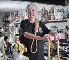  ?? HAMILTON SPECTATOR FILE PHOTO ?? Margaret Houghton in the props department at the Players’ Guild, one of her passions, in 2016.