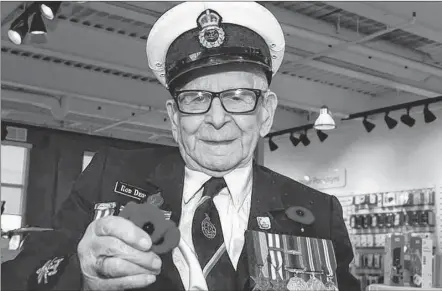  ?? JOE GIBBONS ?? Rod Deon, 97, is a naval veteran of the Second World War who was born in Yarmouth. He’s been volunteeri­ng with the Royal Canadian Legion’s poppy campaign for 50 consecutiv­e years.