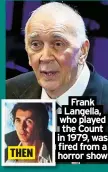  ?? ?? Frank Langella, who played the Count in 1979, was fired from a horror show