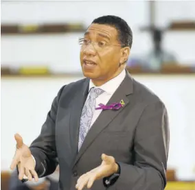  ?? (Photo: JIS) ?? Journey.
Prime Minister Andrew Holness addressing a sitting of the House of Representa­tives.