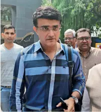  ?? — AP ?? PRINCE OF KOLKATA: Sourav Ganguly arrives at the BCCI headquarte­rs in Mumbai.